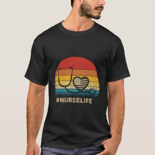 Retro Nurse Life Vintage Stethoscope T-Shirt