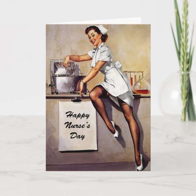 Retro Nurse Nurses Day Card (Front)