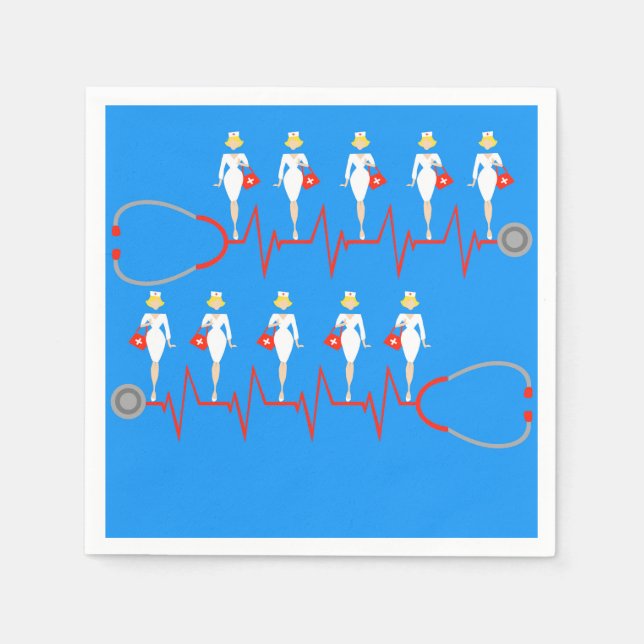 Retro Nurse Paper Napkins (Front)