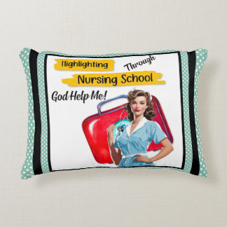 Retro Nurse Pinup_ Nursing Notes Accent Pillow