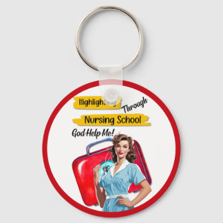 Retro Nurse Pinup_ Nursing Notes Keychain