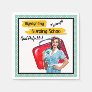 Retro Nurse Pinup_ Nursing Notes Napkin