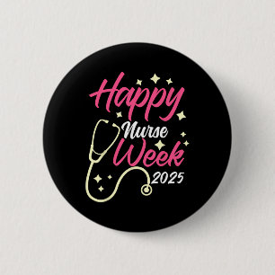 Retro Nurse Week Men Women Happy Nurse Week 2025 G 2 Inch Round Button