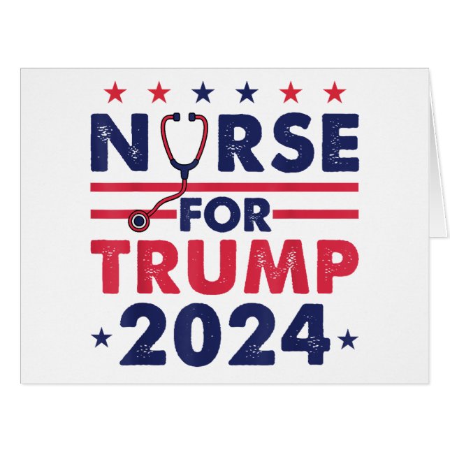 Retro Nurses For Trump 2024 America Stars Flag Str (Front Horizontal)