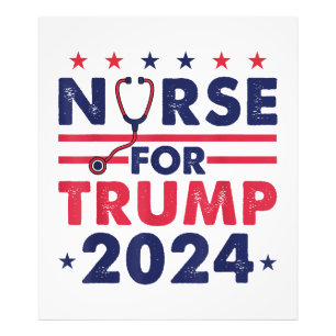 Retro Nurses For Trump 2024 America Stars Flag Str Photo Print