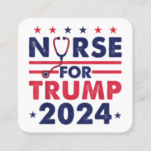 Retro Nurses For Trump 2024 America Stars Flag Str Square Business Card