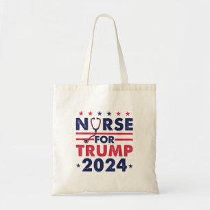 Retro Nurses For Trump 2024 America Stars Flag Str Tote Bag