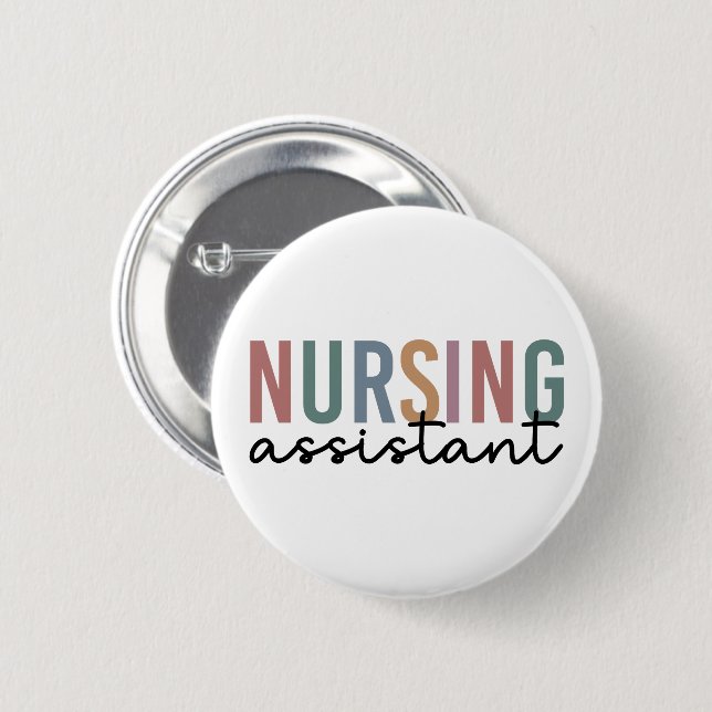 Retro Nursing Assistant CNA Nursing Aide 2 Inch Round Button (Front & Back)