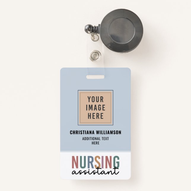 Retro Nursing Assistant CNA Nursing Aide Badge (Front with Retractable)