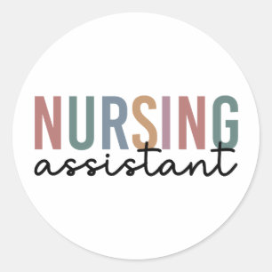 Retro Nursing Assistant CNA Nursing Aide Classic Round Sticker