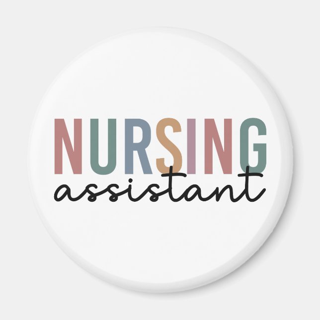 Retro Nursing Assistant CNA Nursing Aide Magnet (Front)