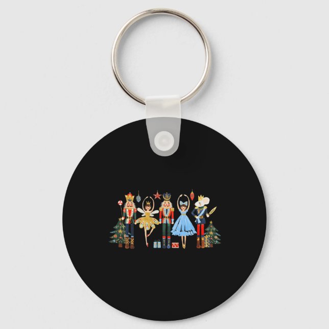 Retro Nutcracker Ballet Christmas Tree S For Women Keychain (Front)