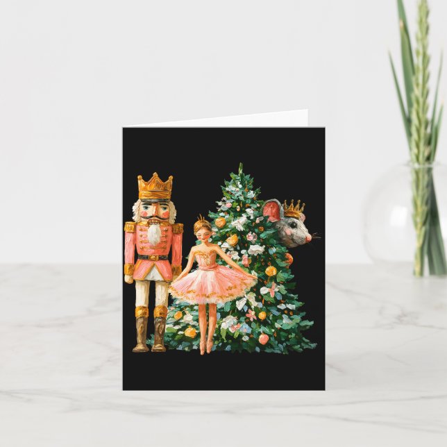 Retro Nutcracker Ballet Nk Christmas Xmas Vibes Wo Card (Front)