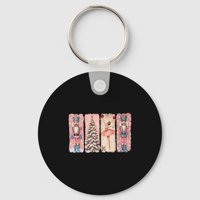 Retro Nutcracker Ballet Nk Christmas Xmas Vibes Wo Keychain (Front)