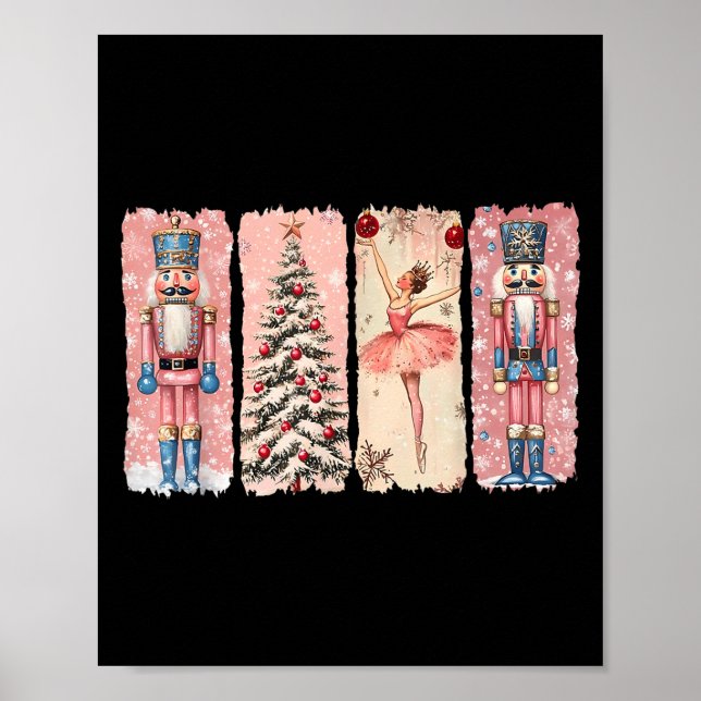 Retro Nutcracker Ballet Nk Christmas Xmas Vibes Wo Poster (Front)