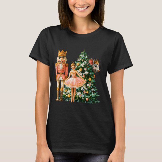 Retro Nutcracker Ballet Nk Christmas Xmas Vibes Wo T-Shirt (Front)