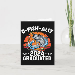 Retro O-fish-ally 2024 Graduated Senior Graduation Card
