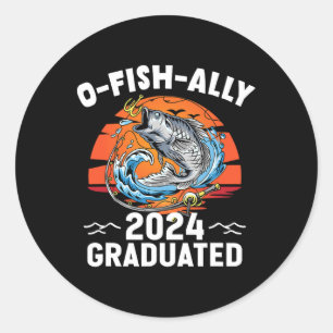 Retro O-fish-ally 2024 Graduated Senior Graduation Classic Round Sticker