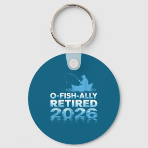 Retro O-fish-ally Retired 2026 Fisherman Fishing R Keychain