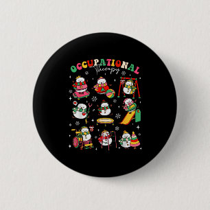 Retro Occupational Therapy Christmas Snowman Ot Ot 2 Inch Round Button