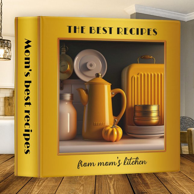 Retro Ochre Mom's Kitchen Photo Recipe Binder (Creator Uploaded)