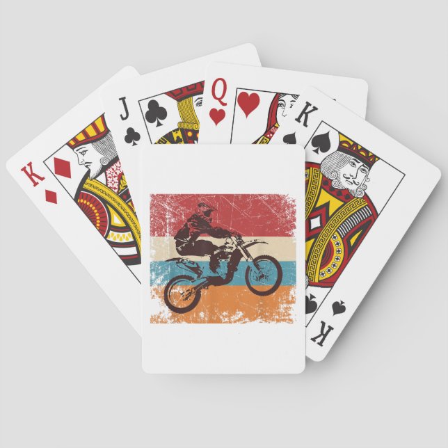 Retro Off Road Motorcycle Motocross Enduro Playing Cards (Back)