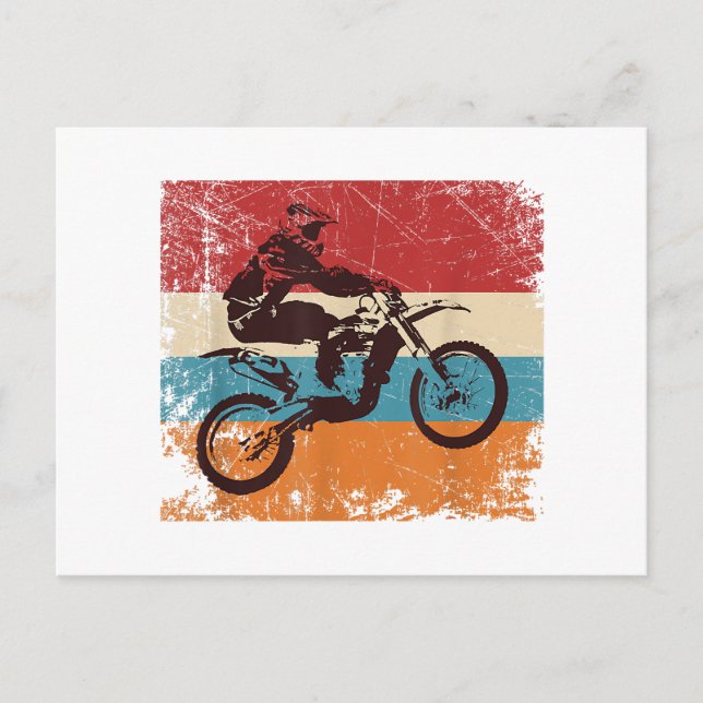 Retro Off Road Motorcycle Motocross Enduro Postcard (Front)