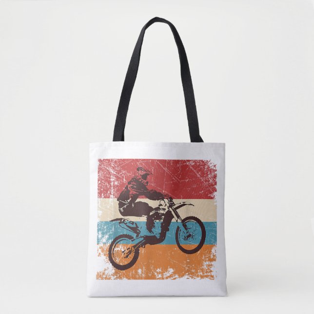 Retro Off Road Motorcycle Motocross Enduro Tote Bag (Front)