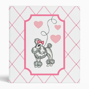 Retro Office French Poodle Scrapbook School Binder
