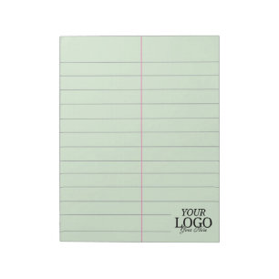Retro Office Green Steno Paper 8.5 x 11 With Logo  Notepad
