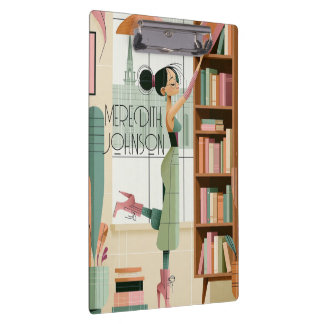 Retro Office Stationery Desk Clipboard Graphic