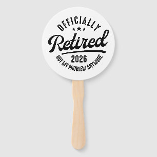 Retro Officially Retired 2026 Funny Retirement Hand Fan