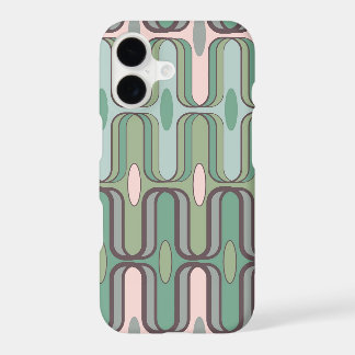 Retro Ogee Pods Pastels Pink & Green Abstract Mod