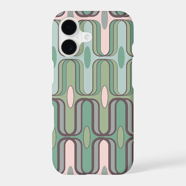 Retro Ogee Pods Pastels Pink & Green Abstract Mod (Back)