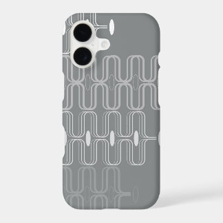 Retro Ogee Pods White Grey Abstract Mod Art Design