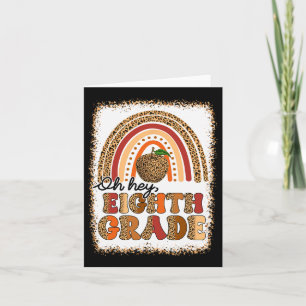 Retro Oh Hey Eighth Grade Boho Rainbow First Day O Card