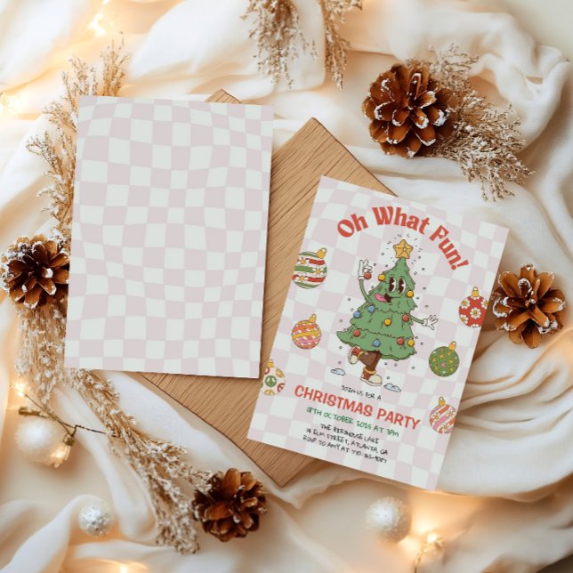 Retro Oh What Fun Christmas Invitation (Creator Uploaded)