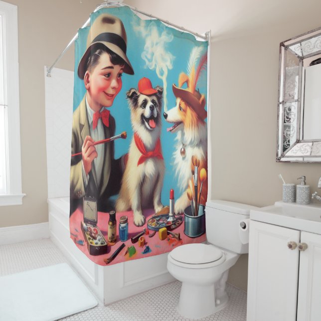 Retro Oil Painting Happy Dogs (In Situ)
