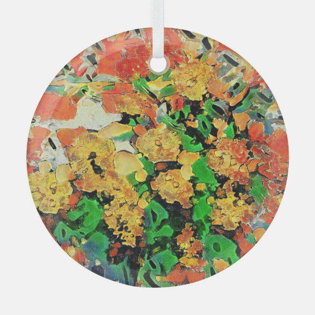 Retro Oil Painting: Van Gogh Monet Glass Ornament (Front)