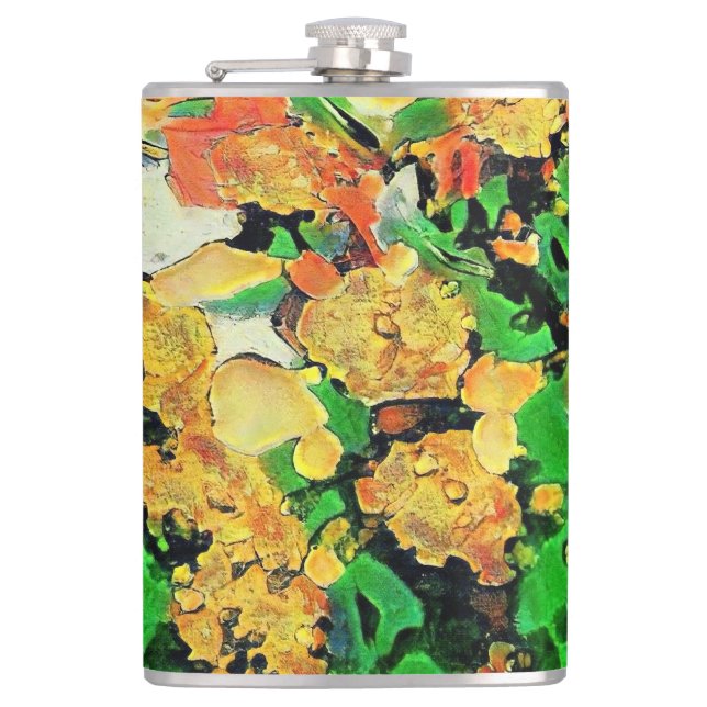 Retro Oil Painting: Van Gogh Monet Hip Flask (Front)