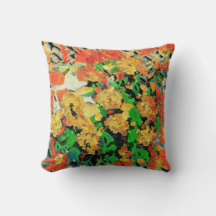 Retro Oil Painting: Van Gogh Monet Throw Pillow