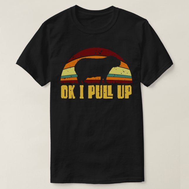 Retro Ok I Pull Up Capybara T-Shirt (Design Front)