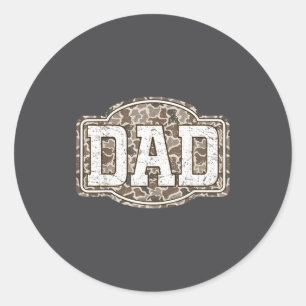 Retro Old Camo Dad Camouflage Hunting Season Fathe Classic Round Sticker