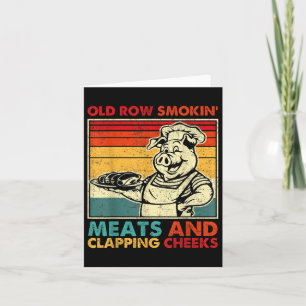 Retro Old Row Smoking Meats And Clapping Cheeks Fu Card