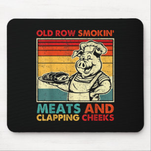 Retro Old Row Smoking Meats And Clapping Cheeks Fu Mouse Pad