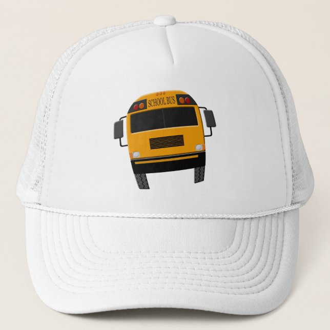 Retro Old School Bus Driver Cap Hat with Bus (Front)