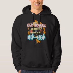 Retro Old School Hip Hop 80s 90s Graffiti Cassette Hoodie