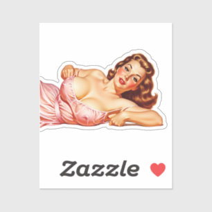 Retro Old School Pin-up girl Art