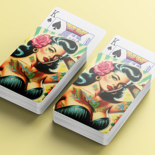 Retro Old School Tattoo Pinup Playing Cards