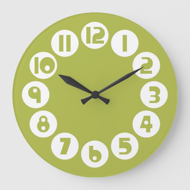 Rétro Olive Green Horloge (Recto)